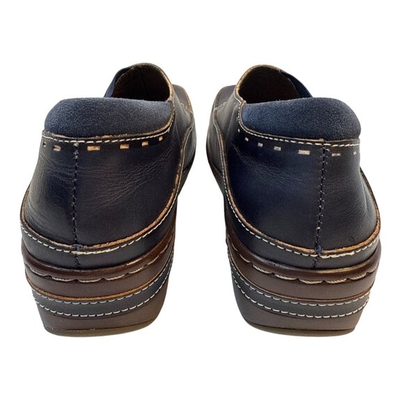 L'Artiste by Spring Step Women's Burbank Navy Clog Leather Size 41 - Picture 2 of 10